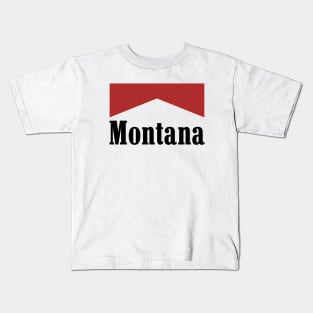 Funny Retro Montana Logo Parody Kids T-Shirt